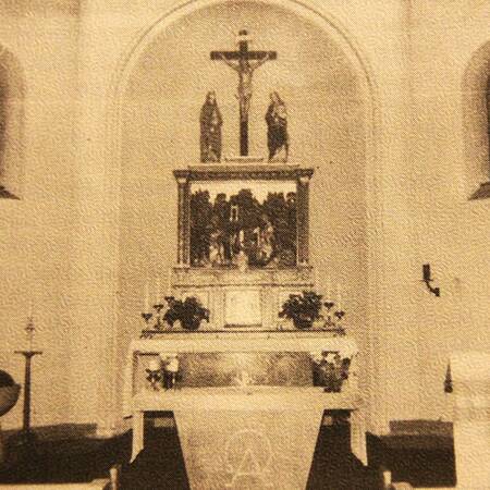 Altarraum St. Godehard nach der Renovierung Anfang der 50er Jahre, aus "Wir Ochtersumer"